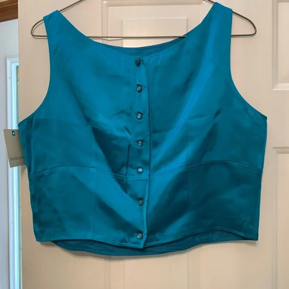 Dana Buchman teal vintage shell NWT size 16 - Picture 2 of 7